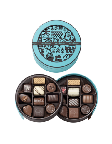 Caja redonda azul o marron 390 grs